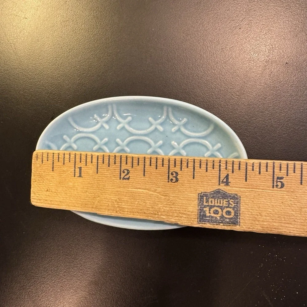 Comfify Stoneware Teal Blue Bathroom  Soap Dish‎ Moroccan Trellis Retired